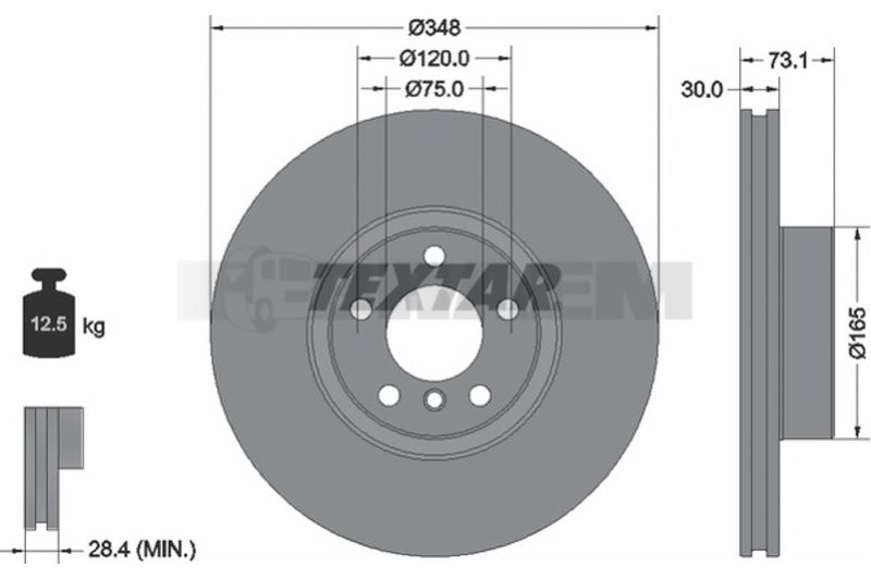 Lkw- und Busersatzteile - Bremssystem - Scheibenbremse und Trommelbremse - Bremsscheibe - TEX92320505