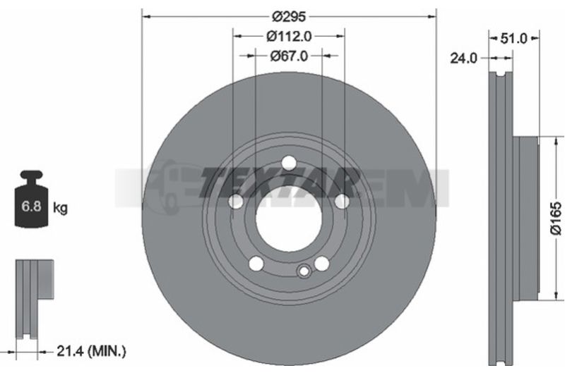 Lkw- und Busersatzteile - Bremssystem - Scheibenbremse und Trommelbremse - Bremsscheibe - TEX92322303