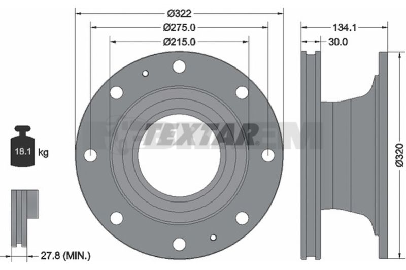 Truck and bus spare parts - Brake system - Brake discs and brake drums - Brake disc - TEX93324600