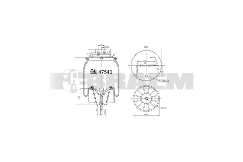 Pièces détachées camions et bus - Suspension - Suspension - Coussin pneumatique - VBA000.398