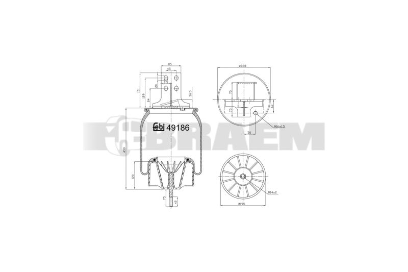 Pièces détachées camions et bus - Suspension - Suspension - Coussin pneumatique - VBA000.421