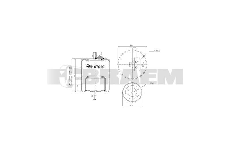 Pièces détachées camions et bus - Suspension - Suspension - Coussin pneumatique - VBA000.653