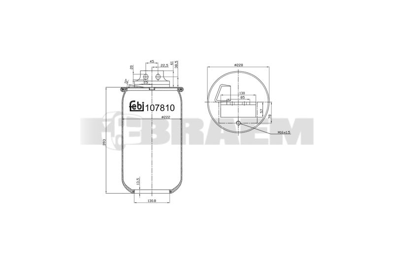 Pièces détachées camions et bus - Suspension - Suspension - Coussin pneumatique - VBA000.662