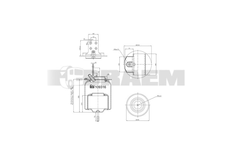 Pièces détachées camions et bus - Suspension - Suspension - Coussin pneumatique - VBA000.695