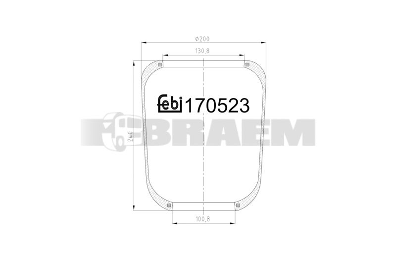 Pièces détachées camions et bus - Suspension - Suspension - Coussin pneumatique - VBA000.712