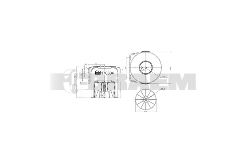 Pièces détachées camions et bus - Suspension - Suspension - Coussin pneumatique - VBA000.717