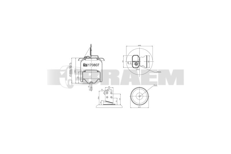 Pièces détachées camions et bus - Suspension - Suspension - Coussin pneumatique - VBA000.719