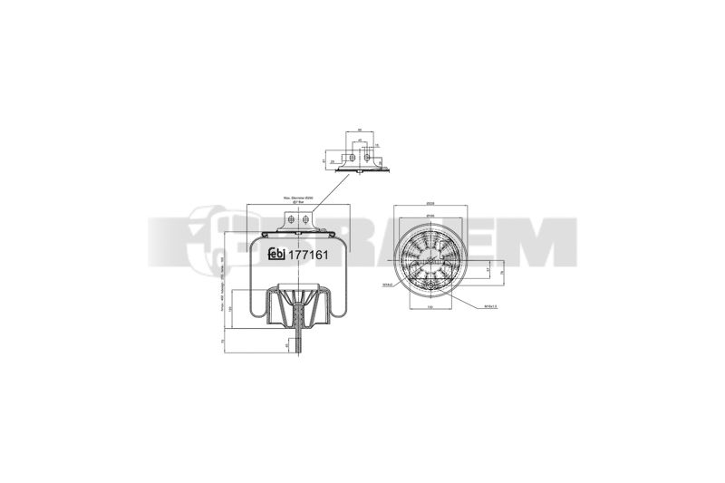 Pièces détachées camions et bus - Suspension - Suspension - Coussin pneumatique - VBA000.819