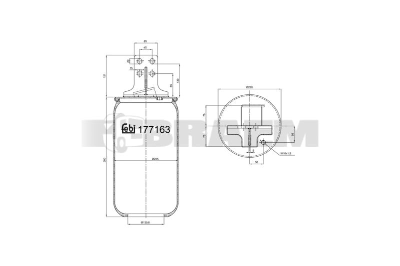 Pièces détachées camions et bus - Suspension - Suspension - Coussin pneumatique - VBA000.821