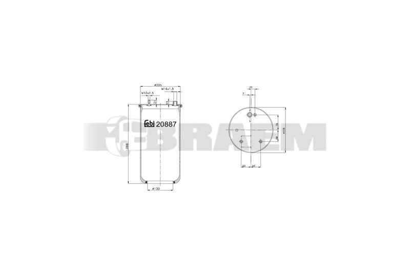 Pièces détachées camions et bus - Suspension - Suspension - Coussin pneumatique - VBA001.391