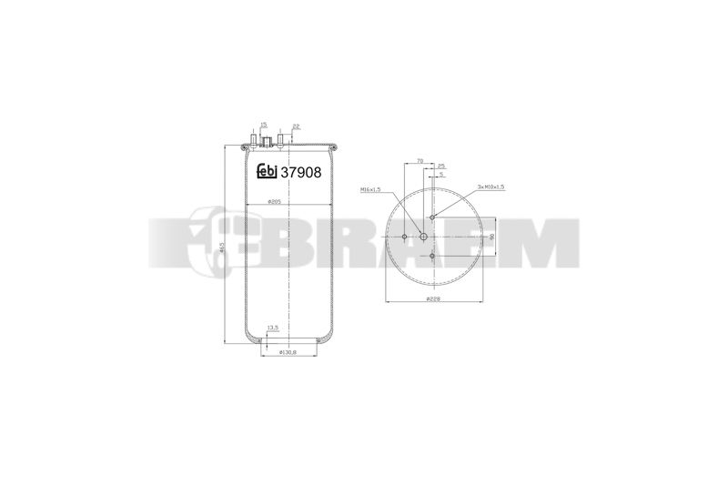 Pièces détachées camions et bus - Suspension - Suspension - Coussin pneumatique - VBA001.503