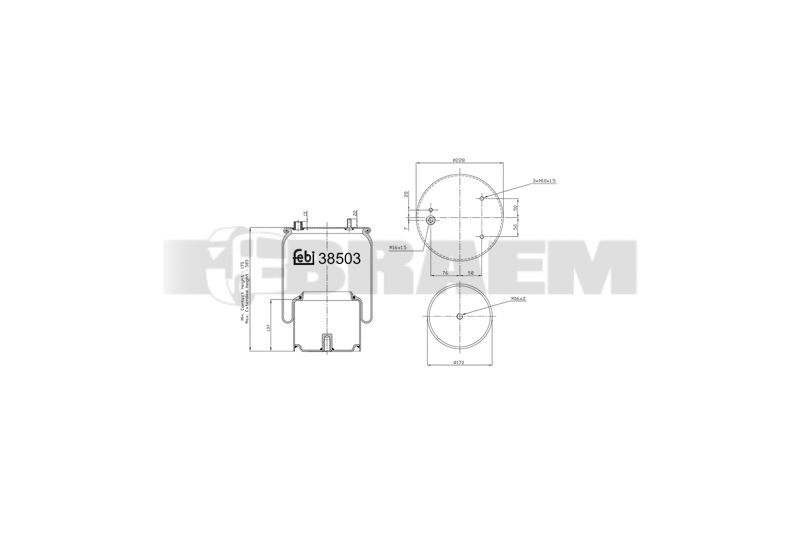 Pièces détachées camions et bus - Suspension - Suspension - Coussin pneumatique - VBA001.507