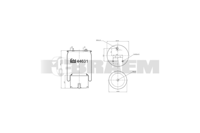 Pièces détachées camions et bus - Suspension - Suspension - Coussin pneumatique - VBA001.625