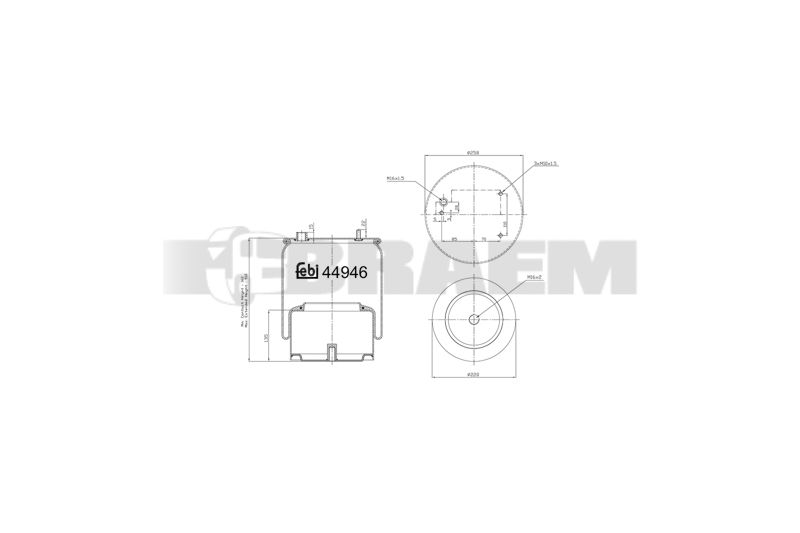 Pièces détachées camions et bus - Suspension - Suspension - Coussin pneumatique - VBA001.638