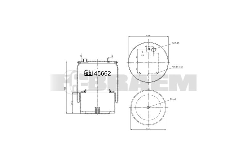 Pièces détachées camions et bus - Suspension - Suspension - Coussin pneumatique - VBA001.666