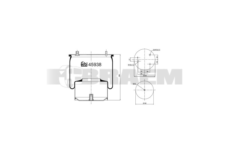 Pièces détachées camions et bus - Suspension - Suspension - Coussin pneumatique - VBA001.674