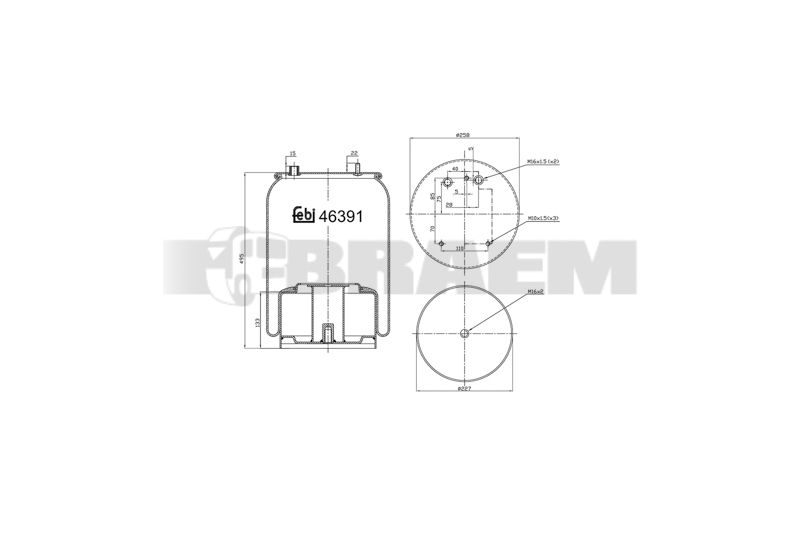 Pièces détachées camions et bus - Suspension - Suspension - Coussin pneumatique - VBA001.684
