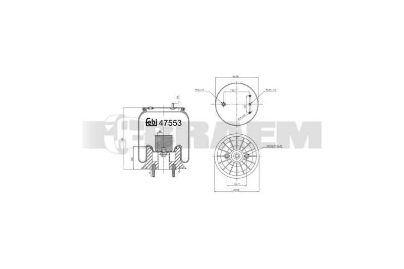 Pièces détachées camions et bus - Suspension - Suspension - Coussin pneumatique - VBA001.704