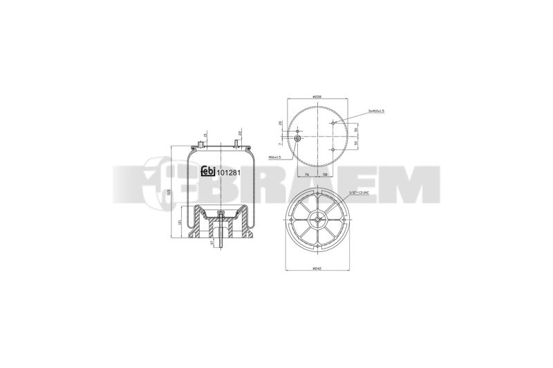 Pièces détachées camions et bus - Suspension - Suspension - Coussin pneumatique - VBA001.821