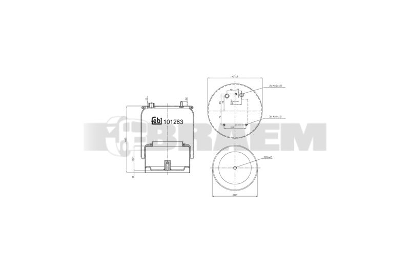 Pièces détachées camions et bus - Suspension - Suspension - Coussin pneumatique - VBA001.822