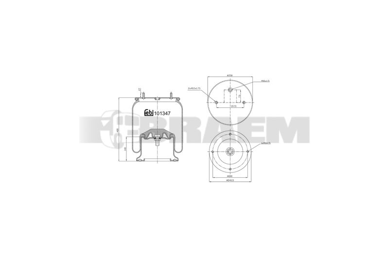 Pièces détachées camions et bus - Suspension - Suspension - Coussin pneumatique - VBA001.823