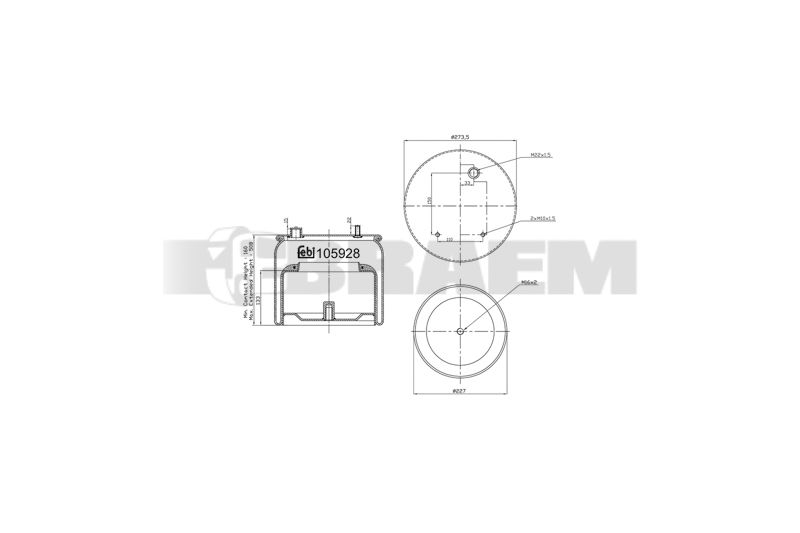 Pièces détachées camions et bus - Suspension - Suspension - Coussin pneumatique - VBA001.906