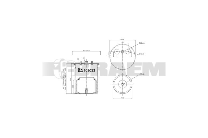 Pièces détachées camions et bus - Suspension - Suspension - Coussin pneumatique - VBA001.959