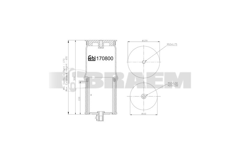 Pièces détachées camions et bus - Suspension - Suspension - Coussin pneumatique - VBA001.995