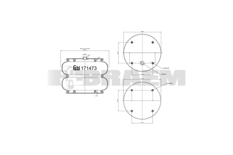 Pièces détachées camions et bus - Suspension - Suspension - Coussin pneumatique - VBA002.006