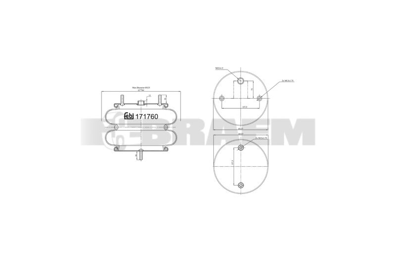 Pièces détachées camions et bus - Suspension - Suspension - Coussin pneumatique - VBA002.015