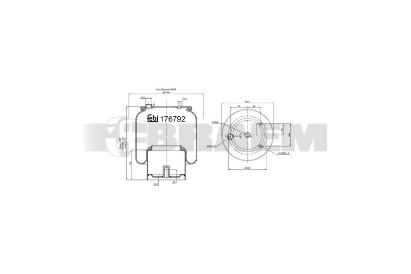 Pièces détachées camions et bus - Suspension - Suspension - Coussin pneumatique - VBA002.091