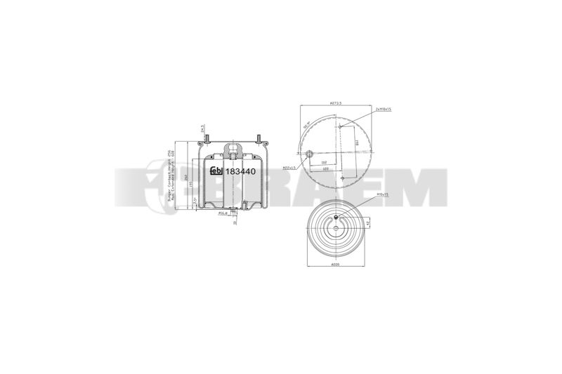 Pièces détachées camions et bus - Suspension - Suspension - Coussin pneumatique - VBA002.233