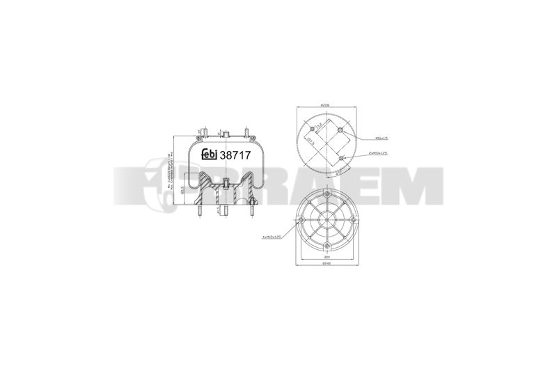 Pièces détachées camions et bus - Suspension - Suspension - Coussin pneumatique - VBA002.484