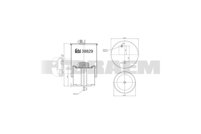 Pièces détachées camions et bus - Suspension - Suspension - Coussin pneumatique - VBA002.486