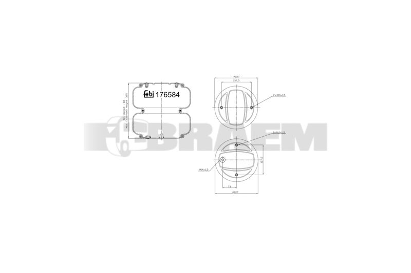 Pièces détachées camions et bus - Suspension - Suspension - Coussin pneumatique - VBA003.153
