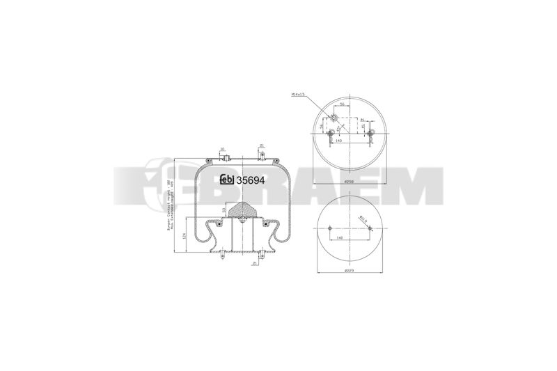 Pièces détachées camions et bus - Suspension - Suspension - Coussin pneumatique - VBA003.668