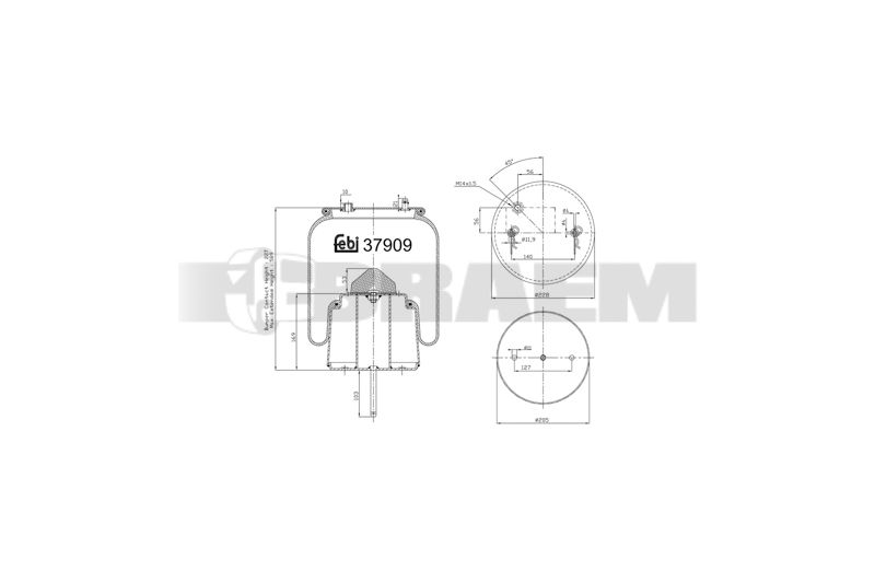 Pièces détachées camions et bus - Suspension - Suspension - Coussin pneumatique - VBA003.675