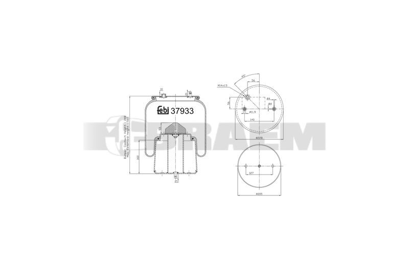 Pièces détachées camions et bus - Suspension - Suspension - Coussin pneumatique - VBA003.677