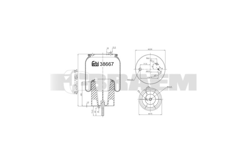 Pièces détachées camions et bus - Suspension - Suspension - Coussin pneumatique - VBA003.687