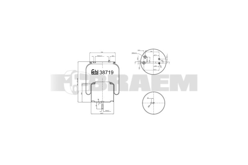 Pièces détachées camions et bus - Suspension - Suspension - Coussin pneumatique - VBA003.688
