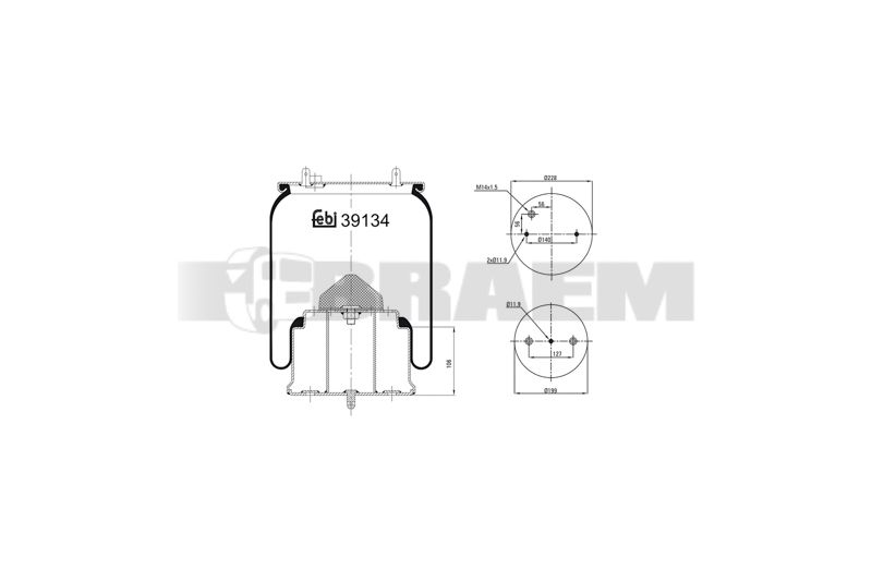 Pièces détachées camions et bus - Suspension - Suspension - Coussin pneumatique - VBA003.697