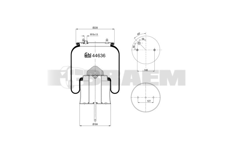 Pièces détachées camions et bus - Suspension - Suspension - Coussin pneumatique - VBA003.773