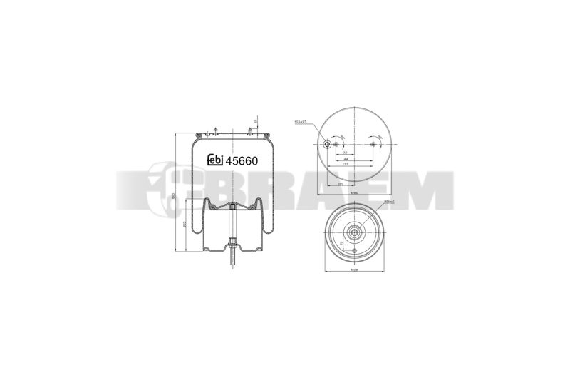 Pièces détachées camions et bus - Suspension - Suspension - Coussin pneumatique - VBA003.796