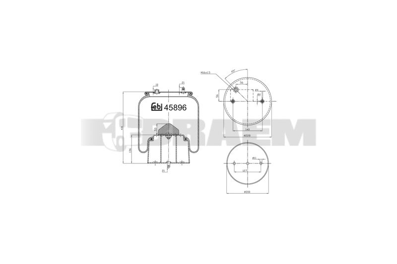 Pièces détachées camions et bus - Suspension - Suspension - Coussin pneumatique - VBA003.799