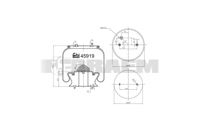 Pièces détachées camions et bus - Suspension - Suspension - Coussin pneumatique - VBA003.800