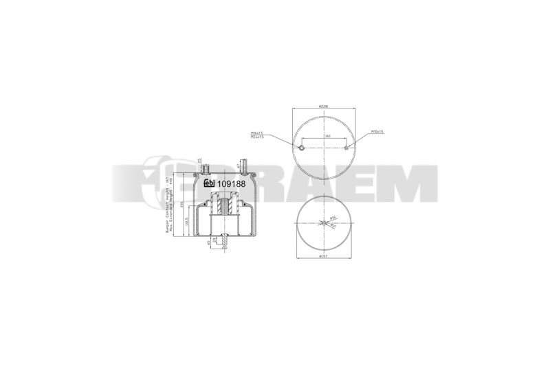 Pièces détachées camions et bus - Suspension - Suspension - Coussin pneumatique - VBA004.042