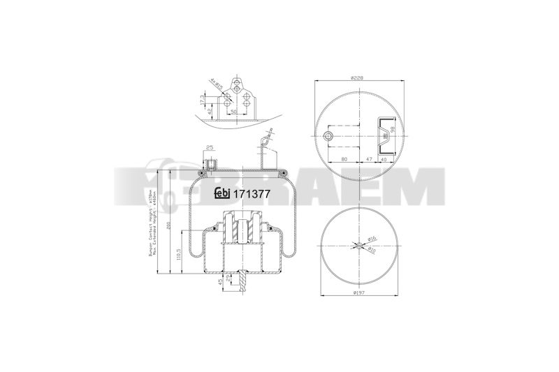 Pièces détachées camions et bus - Suspension - Suspension - Coussin pneumatique - VBA004.066