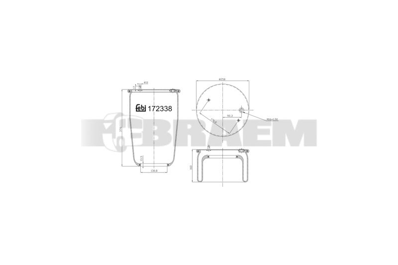Pièces détachées camions et bus - Suspension - Suspension - Coussin pneumatique - VBA004.1139