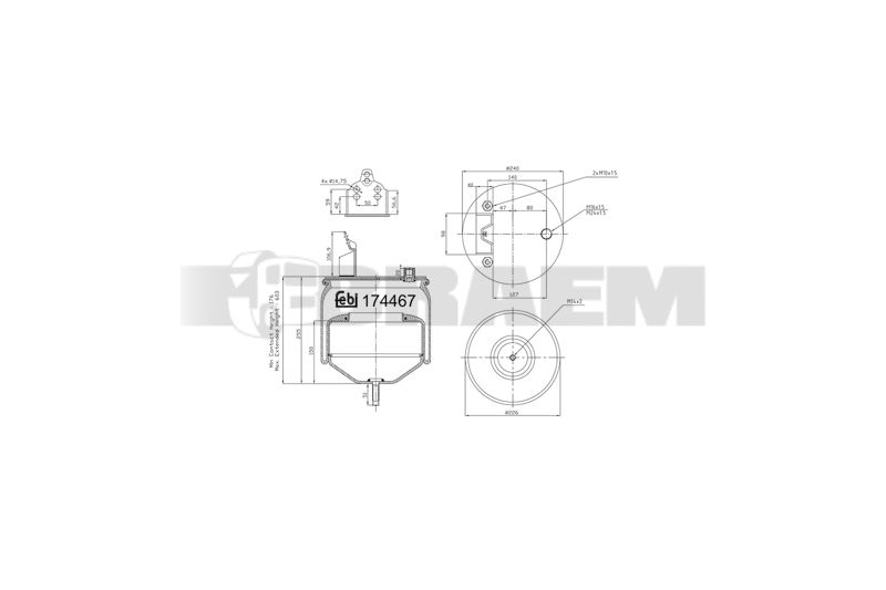 Pièces détachées camions et bus - Suspension - Suspension - Coussin pneumatique - VBA004.1198