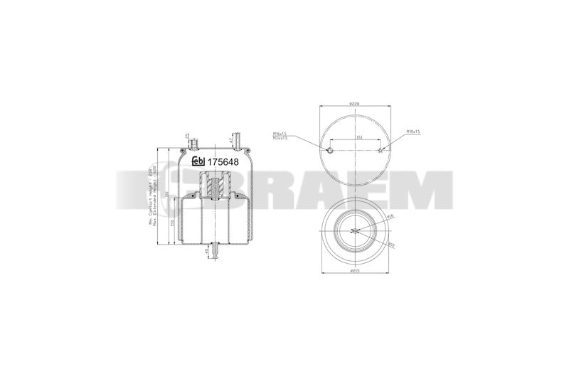 Pièces détachées camions et bus - Suspension - Suspension - Coussin pneumatique - VBA004.1225